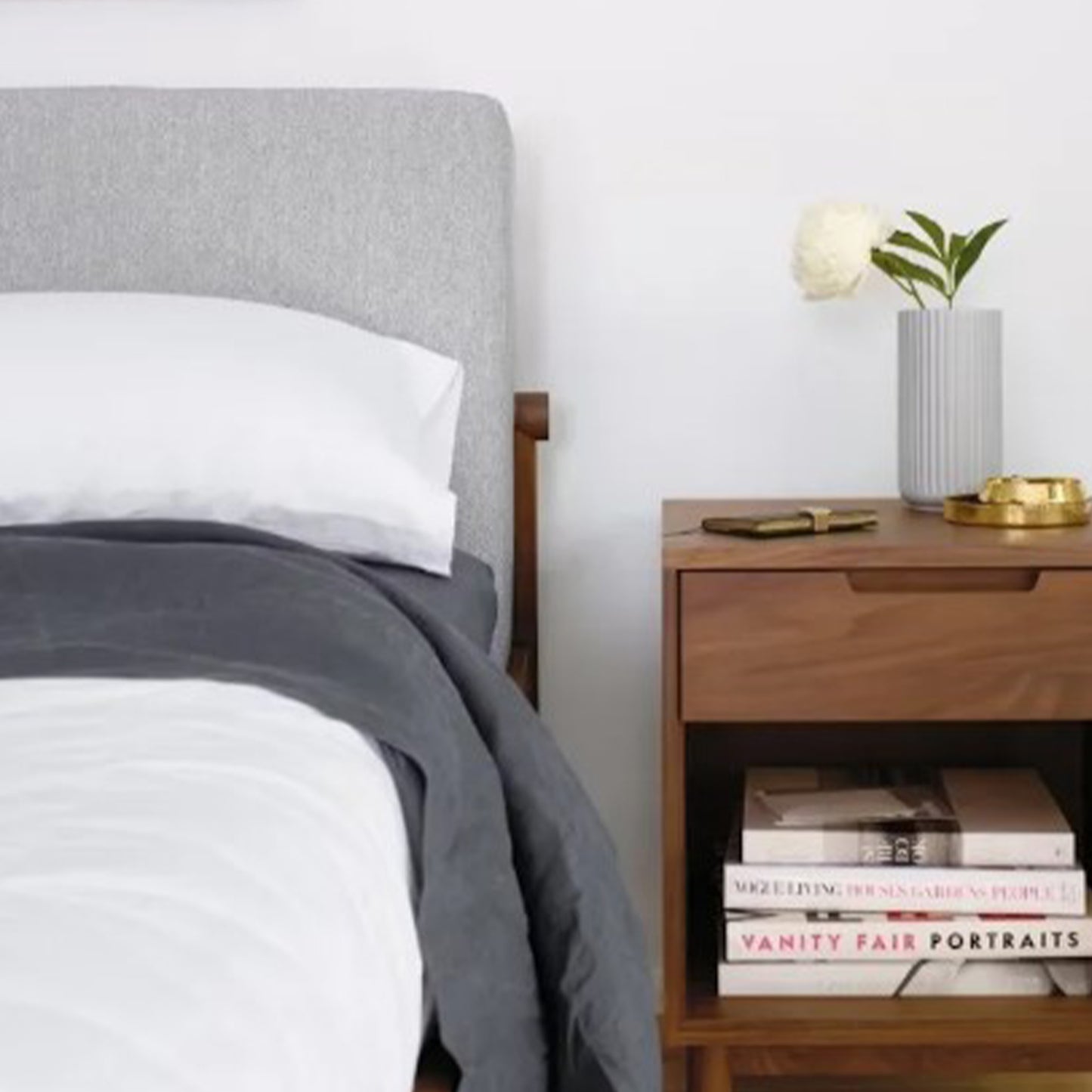 Walnut Bedside Table - Mid century modern
